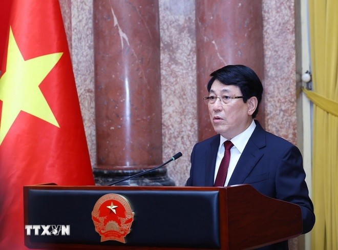 Chủ tịch nước Lương Cường phát biểu giao nhiệm vụ Chủ tịch nước Lương Cường phát biểu giao nhiệm vụ