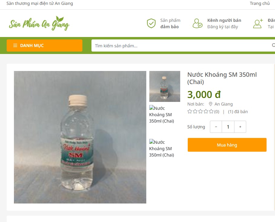 Ứng dụng công nghệ đưa sản phẩm nước khoáng của An Giang lên thương mại điện tử