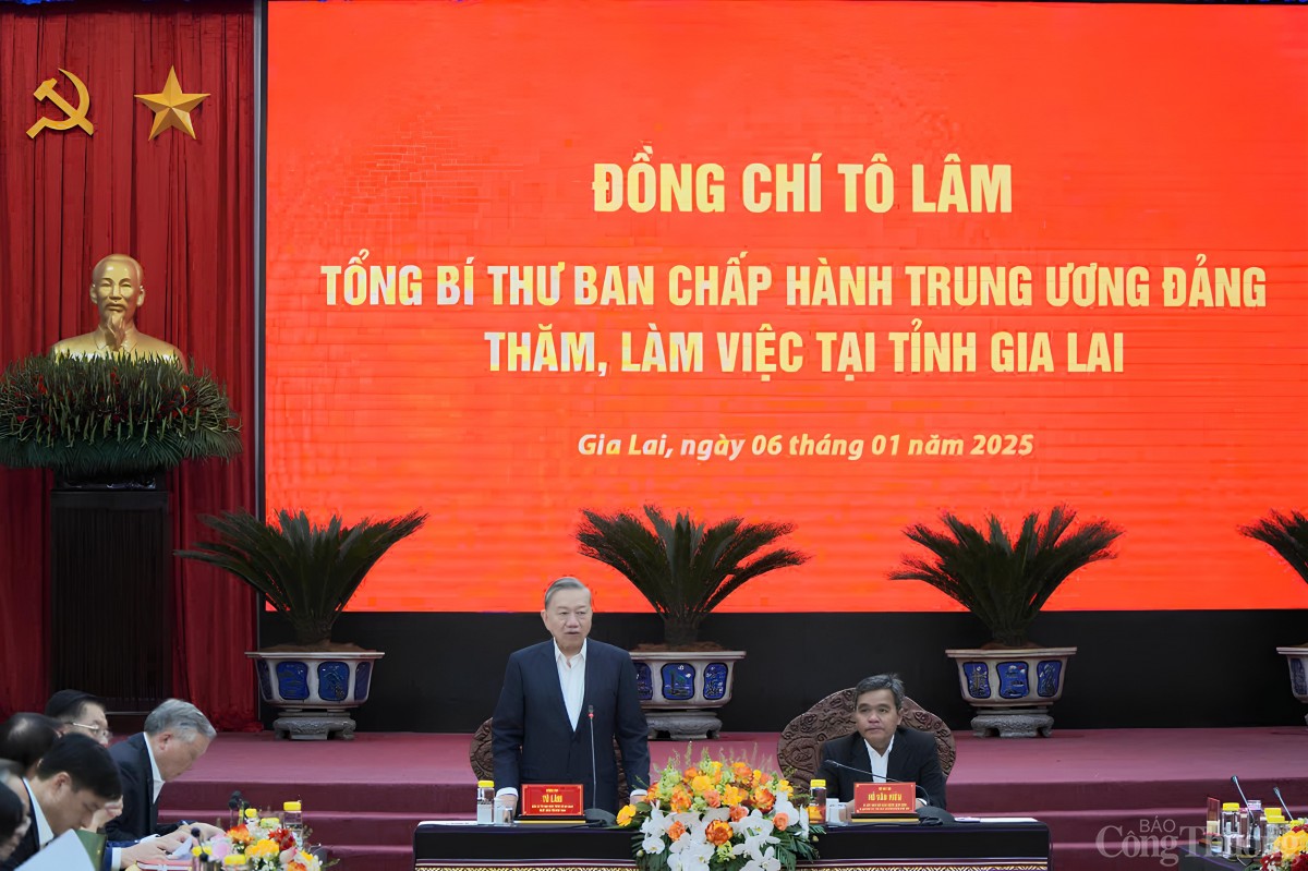 Chùm ảnh Tổng Bí thư Tô Lâm thăm và làm việc tại tỉnh Gia Lai