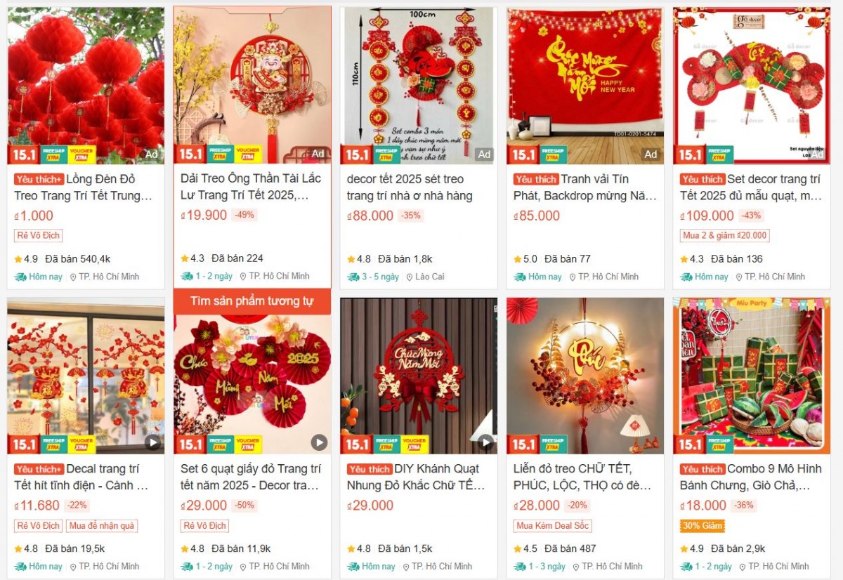 TP. Hồ Chí Minh: Đa dạng hàng trang trí Tết TP. Hồ Chí Minh: Đa dạng hàng trang trí Tết