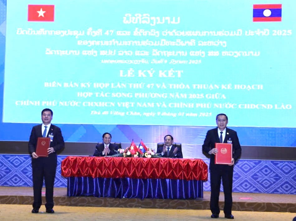 Kỳ họp 47 Ủy ban liên chính phủ hợp tác Việt - Lào: Kim ngạch thương mại tăng gần 34% năm 2024 Kỳ họp 47 Ủy ban liên chính phủ hợp tác Việt Lào: Kim ngạch thương mại tăng gần 34% năm 2024