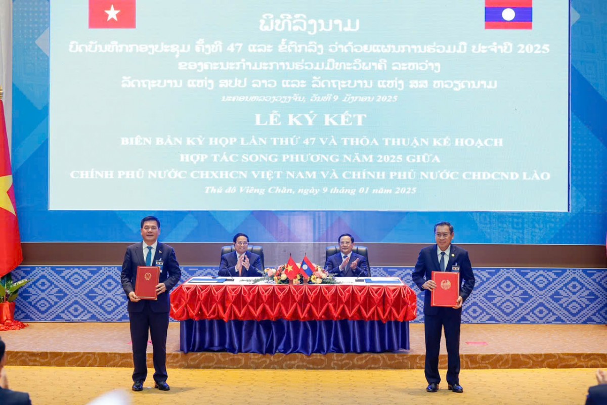 Kỳ họp 47 Ủy ban liên chính phủ hợp tác Việt - Lào: Kim ngạch thương mại tăng gần 34% năm 2024 Kỳ họp 47 Ủy ban liên chính phủ hợp tác Việt Lào: Kim ngạch thương mại tăng gần 34% năm 2024