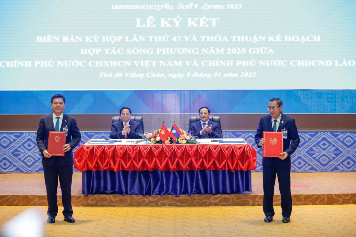 Kỳ họp 47 Ủy ban liên chính phủ hợp tác Việt - Lào: Kim ngạch thương mại tăng gần 34% năm 2024 Kỳ họp 47 Ủy ban liên chính phủ hợp tác Việt Lào: Kim ngạch thương mại tăng gần 34% năm 2024