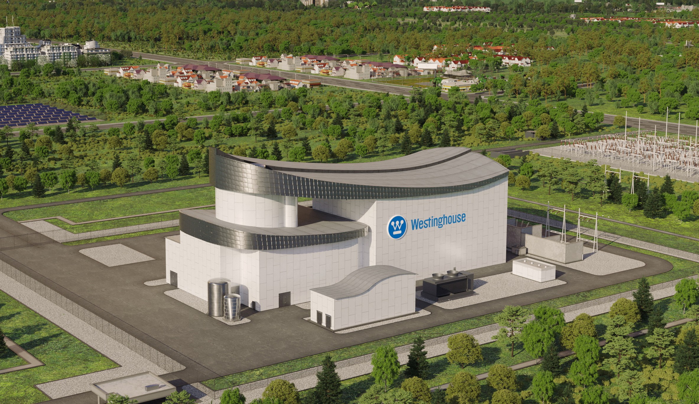 Phối cảnh một nhà máy điện hạt nhân mô-đun nhỏ. Ảnh: CNBC