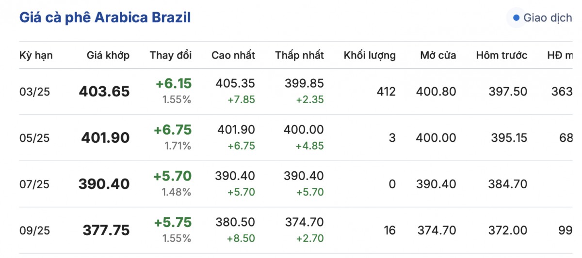 Giá cà phê trong nước hôm nay 13/1/2025