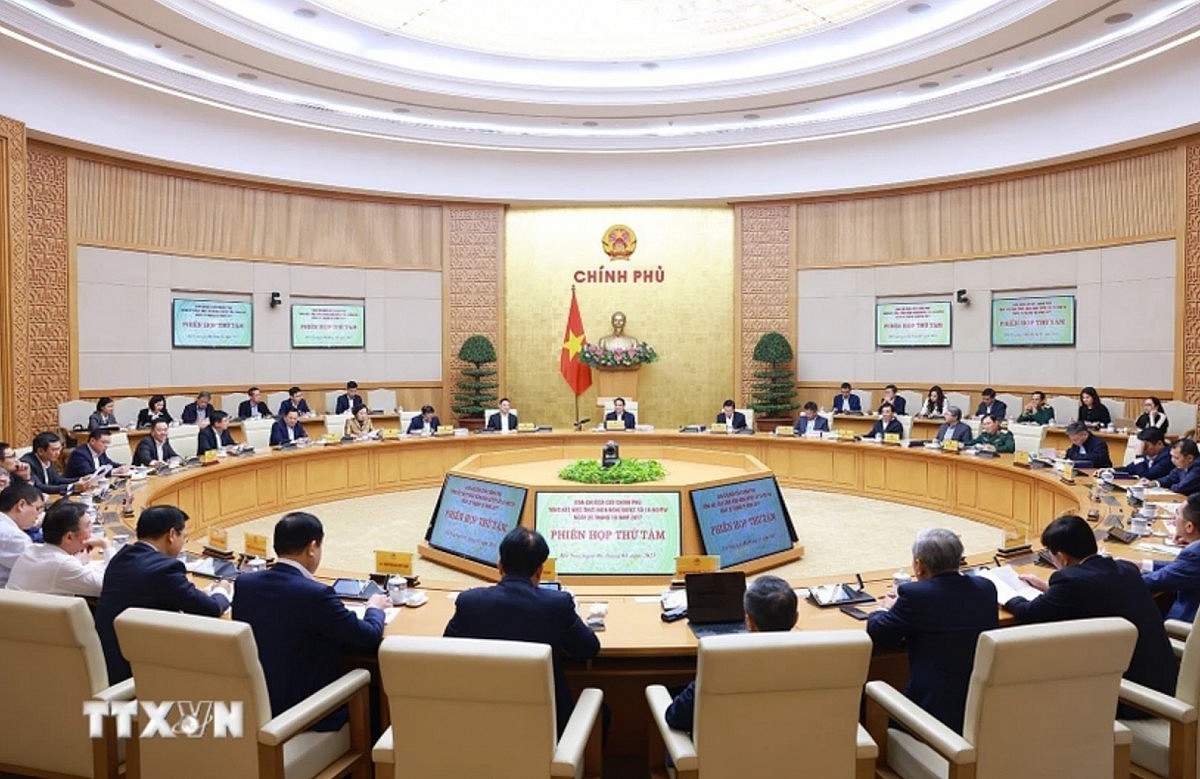 Phiên họp thứ 8 của Ban Chỉ đạo tinh gọn bộ máy của Chính phủ. (Ảnh: Dương Giang/TTXVN) Phiên họp thứ 8 của Ban Chỉ đạo tinh gọn bộ máy của Chính phủ. (Ảnh: Dương Giang/TTXVN)