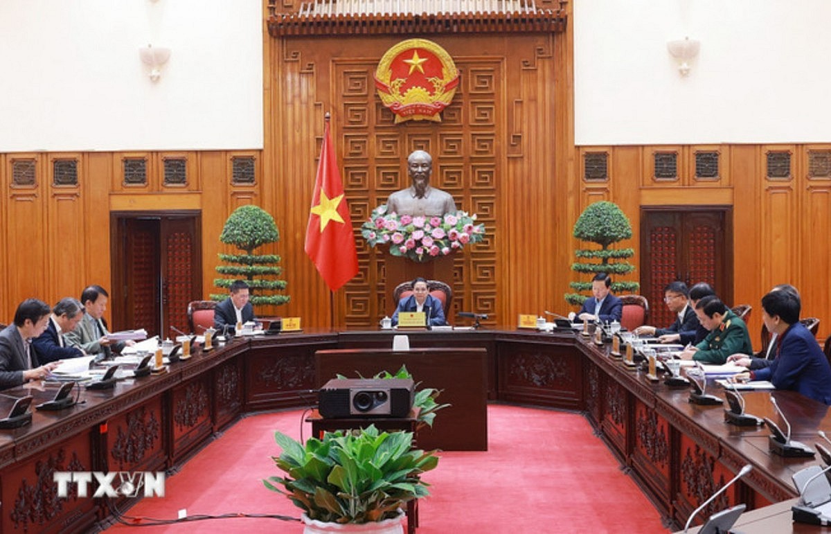 Thủ tướng Phạm Minh Chính chủ trì Phiên họp lần thứ 7 Ban Chỉ đạo tinh gọn bộ máy của Chính phủ. (Ảnh: Dương Giang/TTXVN) Thủ tướng Phạm Minh Chính chủ trì Phiên họp lần thứ 7 Ban Chỉ đạo tinh gọn bộ máy của Chính phủ. (Ảnh: Dương Giang/TTXVN)