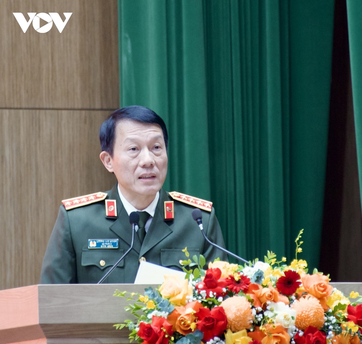 Đại tướng Lương Tam Quang, Uỷ viên Bộ Chính trị, Bộ trưởng Bộ Công an phát biểu tại buổi gặp mặt. Ảnh: VOV Đại tướng Lương Tam Quang, Uỷ viên Bộ Chính trị, Bộ trưởng Bộ Công an phát biểu tại buổi gặp mặt. Ảnh: VOV