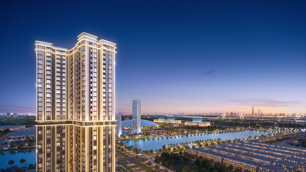 Thiết kế mặt ngoài tòa tháp được lấy cảm hứng từ thành Cổ Loa Thiết kế mặt ngoài tòa tháp được lấy cảm hứng từ thành Cổ Loa