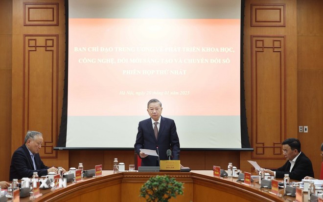 ổng Bí thư Tô Lâm, Trưởng Ban Chỉ đạo chủ trì phiên họp. (Ảnh: TTXVN) ổng Bí thư Tô Lâm, Trưởng Ban Chỉ đạo chủ trì phiên họp. (Ảnh: TTXVN)