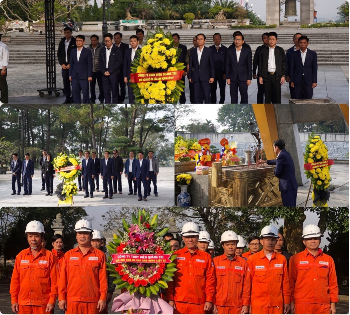 Lãnh đao và CBCNV Công ty Thủy điện Quảng Trị dâng hương tại nghĩa trang liệt sĩ Quốc gia Đường 9, Trường Sơn và Hướng Hóa Lãnh đao và CBCNV Công ty Thủy điện Quảng Trị dâng hương tại nghĩa trang liệt sĩ Quốc gia Đường 9, Trường Sơn và Hướng Hóa