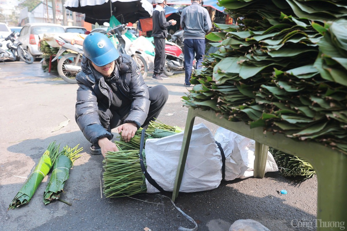 Chợ lá dong lâu đời tại Hà Nội nhộn nhịp ngày giápTết