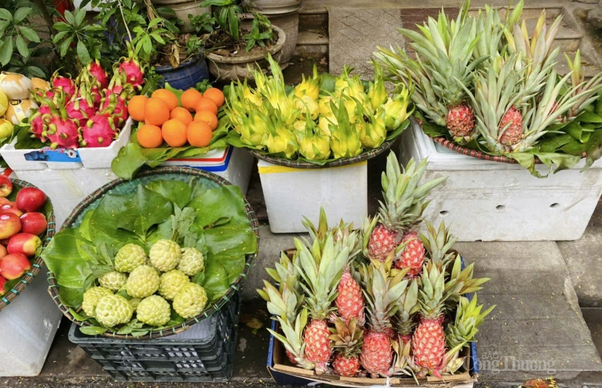 Đa dạng loại trái cây cho người mua lựa chọn bày mâm ngũ quả. Ảnh: Nguyễn Vân Đa dạng loại trái cây cho người mua lựa chọn bày mâm ngũ quả. Ảnh: Nguyễn Vân