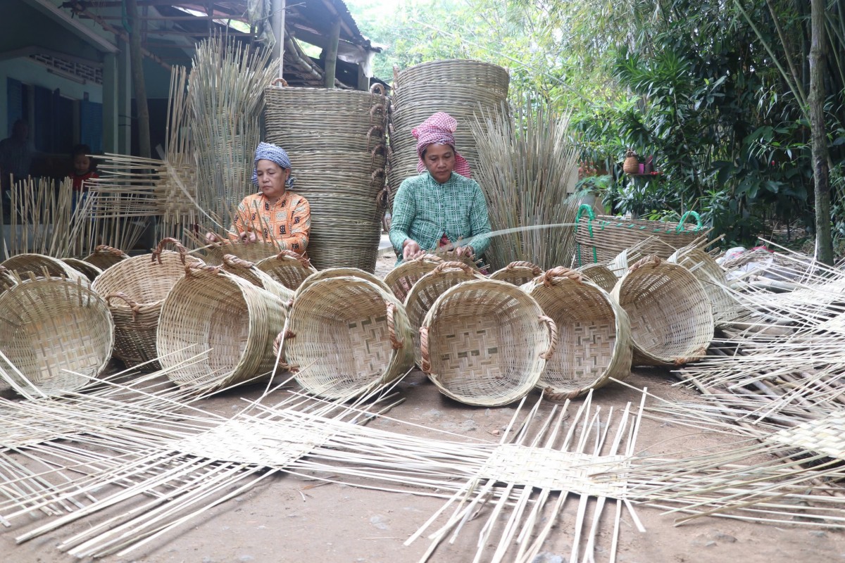 Nghề đan cần xé giải quyết việc làm cho nhiều lao động nông thôn Nghề đan cần xé giải quyết việc làm cho nhiều lao động nông thôn