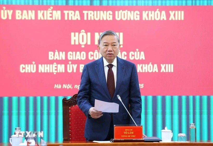 Tổng Bí thư Tô Lâm phát biểu chỉ đạo Hội nghị. Ảnh: TTXVN