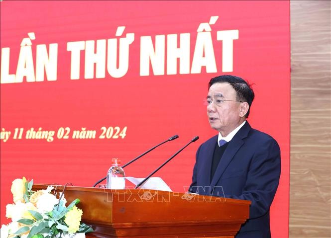 Đồng chí Trần Cẩm Tú, Ủy viên Bộ Chính trị, Thường trực Ban Bí thư, Bí thư Đảng uỷ các cơ quan Đảng Trung ương phát biểu chỉ đạo Hội nghị. Ảnh: TXVN