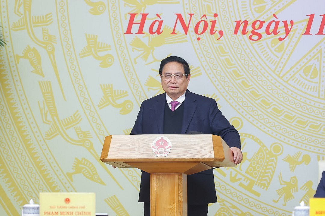 Thủ tướng Phạm Minh Chính phát biểu khai mạc Hội nghị. Ảnh: VGP/Nhật Bắc