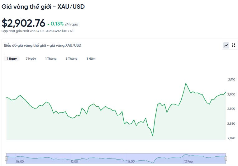 Giá vàng hôm nay 13/02/2025: