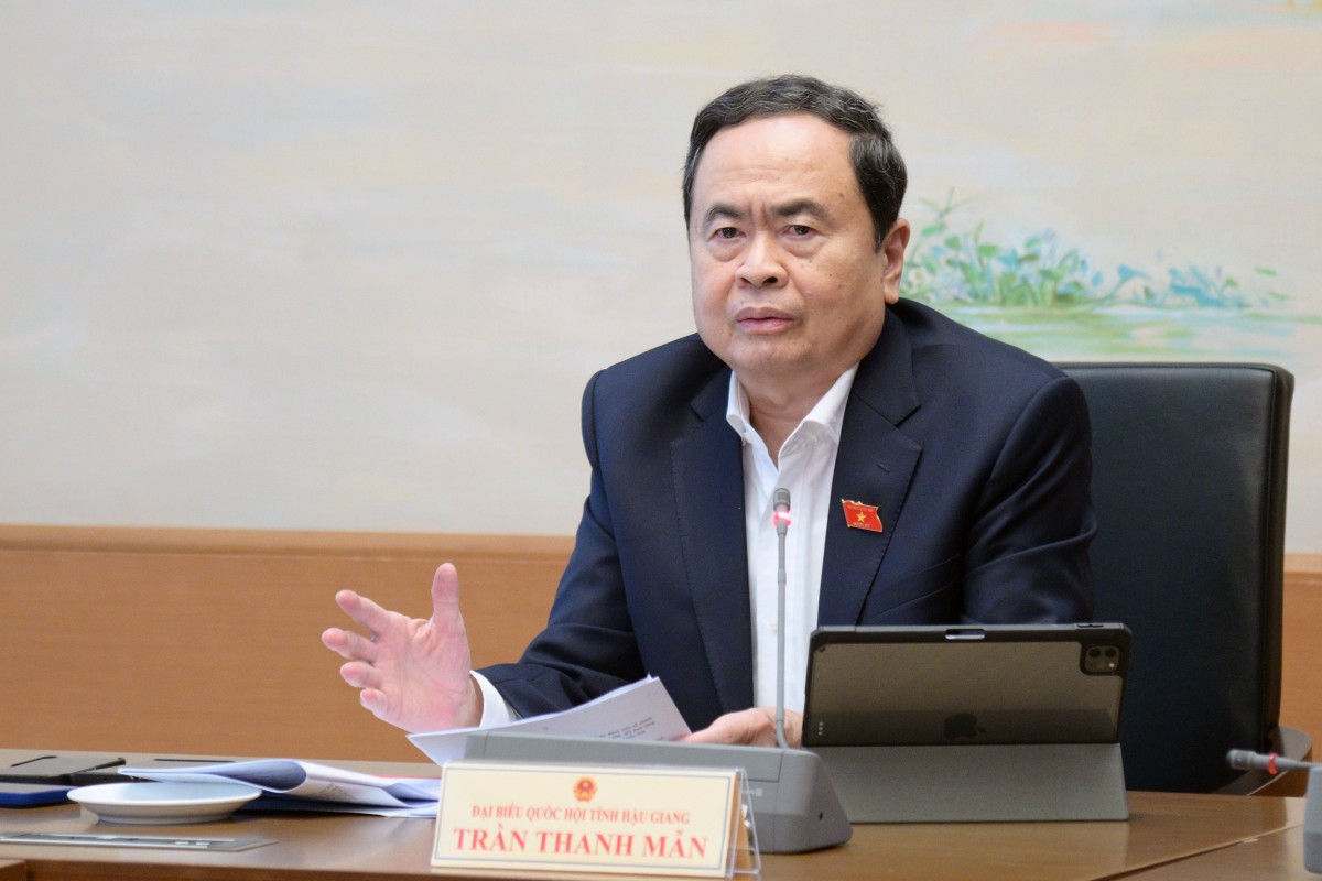 Chủ tịch Quốc hội Trần Thanh Mẫn phát biểu tại phiên họp