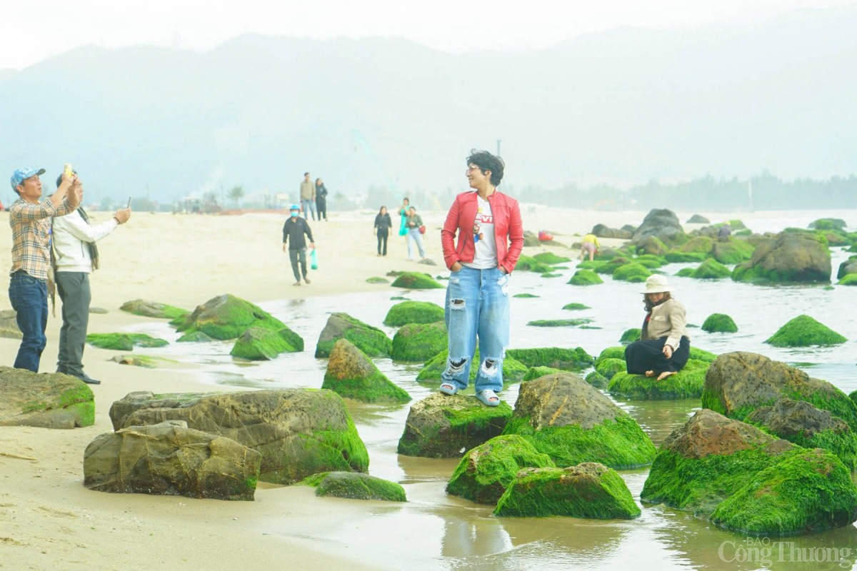 Đi du lịch Đà Nẵng cùng 2 người bạn, chị Tô Thị Thanh Vân (37 tuổi, quê Nam Định) cho biết, qua bạn bè giới thiệu, chị cùng 2 bạn đã dậy sớm, từ quận Sơn Trà ngược trung tâm thành phố gần 20km để lên chụp ảnh, ngắm cảnh bình minh ở ghềnh đá Nam Ô. “Hơi gió một chút nhưng cảnh ở đây rất đẹp, không khí thiên nhiên trong lành. Hôm nay may mắn thời tiết lại có nắng nhẹ, chúng tôi chụp được rất nhiều hình ưng ý”, chị Vân chi sẻ.