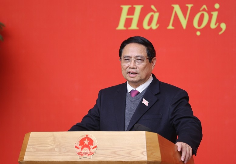 Thủ tướng Chính phủ Phạm Minh Chính phát biểu tại hội nghị chiều ngày 18/2