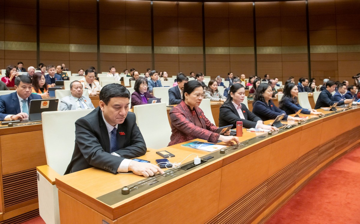 Quốc hội biểu quyết thông qua Nghị quyết của Quốc hội thí điểm một số cơ chế, chính sách đặc thù, đặc biệt để phát triển hệ thống mạng lưới đường sắt đô thị tại thành phố Hà Nội, Thành phố Hồ Chí Minh