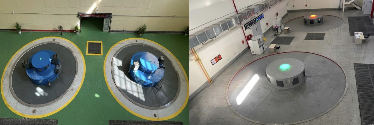 Khu vực Gian máy tại Nhà máy Thủy điện Sông Bung 2 (bên trái) và Nhà máy Thủy điện Sông Bung 4