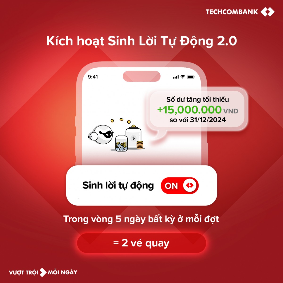 Techcombank mở ra kỷ nguyên Sinh lời tự động cho hơn 15,4 Techcombank mở ra kỷ nguyên Sinh lời tự động cho hơn 15,4