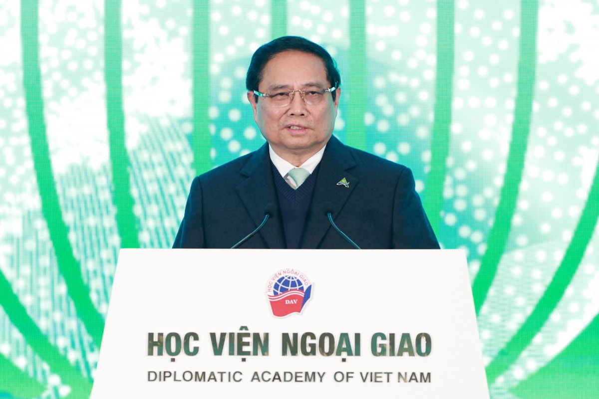 Thủ tướng Phạm Minh Chính phát biểu khai mạc Diễn đàn Tương lai ASEAN lần thứ 2 năm 2025. Ảnh: VGP