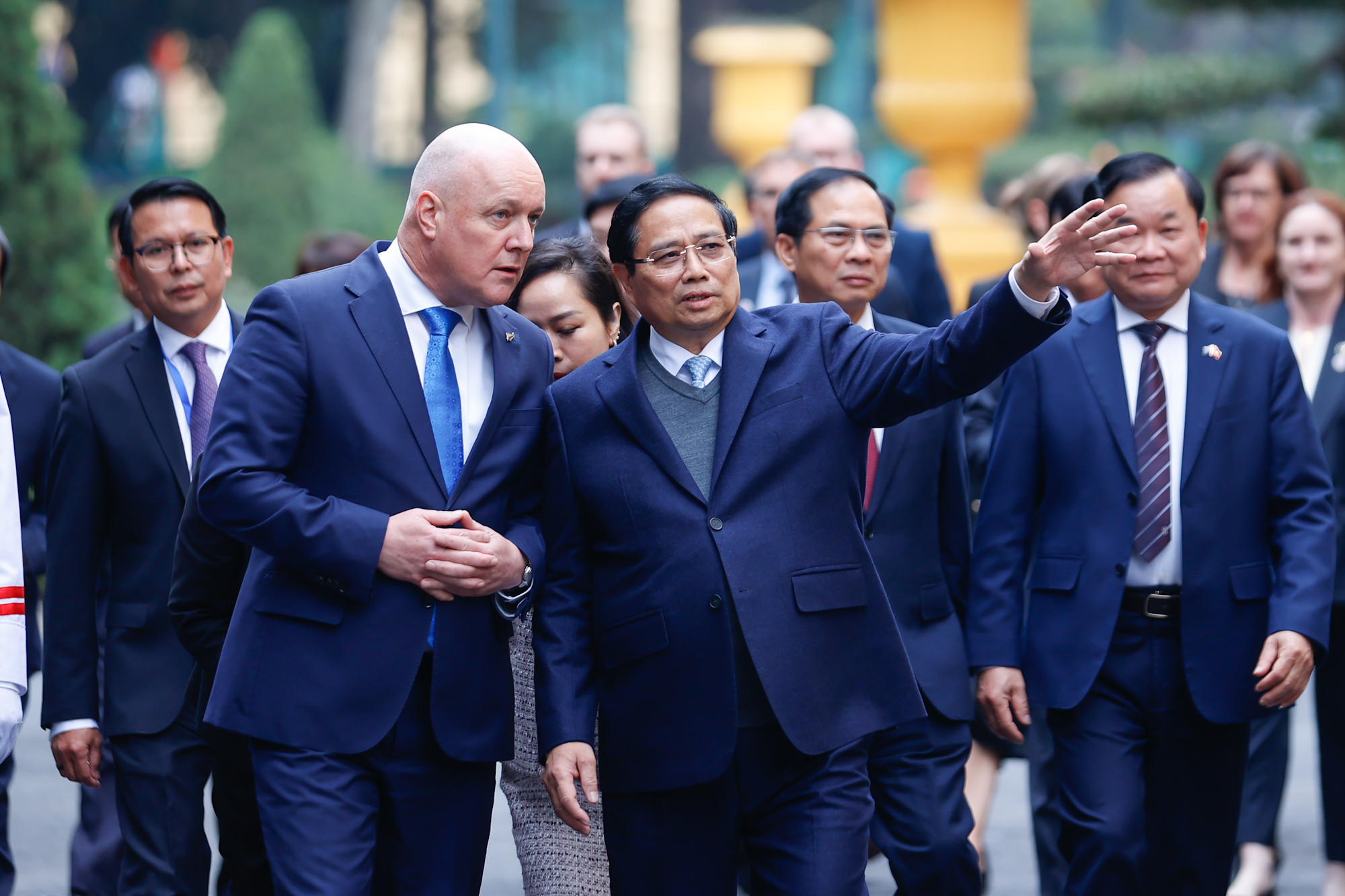 Thủ tướng chủ trì lễ đón Thủ tướng New Zealand thăm chính