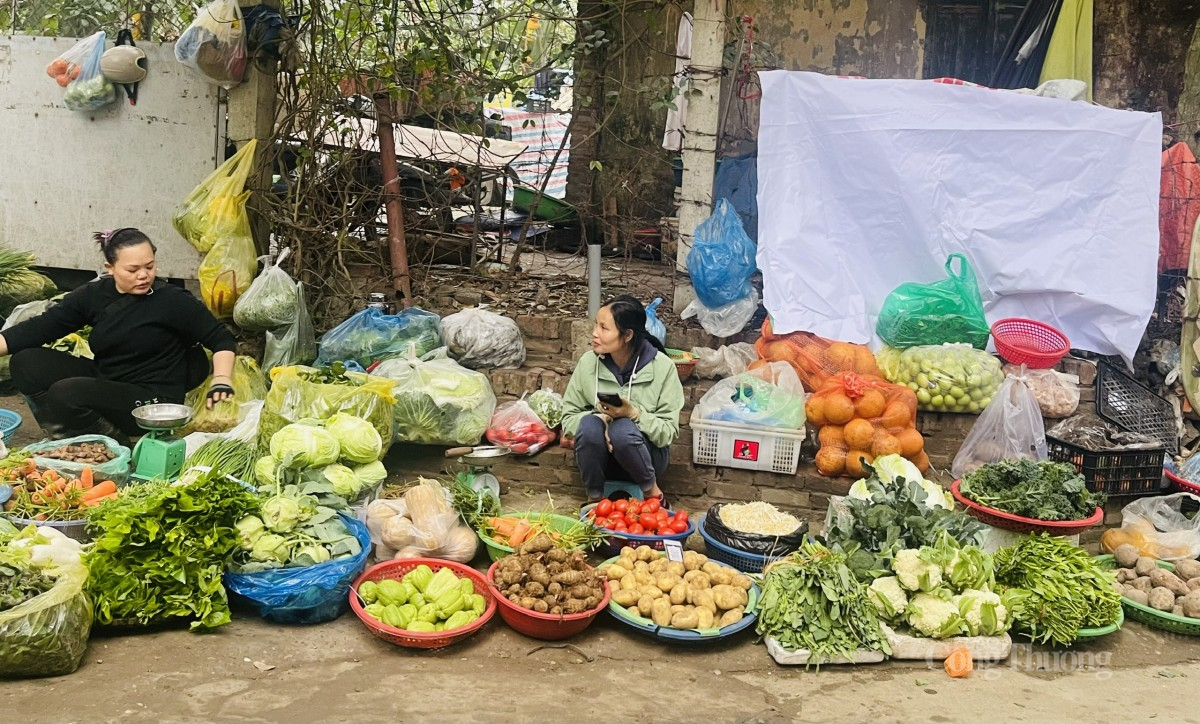 nguồn cung rau xanh, củ quả giảm và giá tăng cao taị chợ dân sinh. Ảnh: Nguyễn Thanh