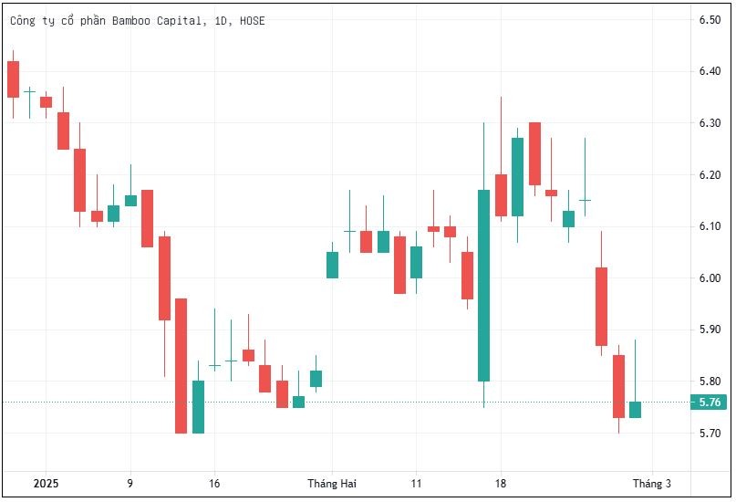 Giá cổ phiếu BCG của Bamboo Capital trong những ngày qua. (Nguồn: Cafef)