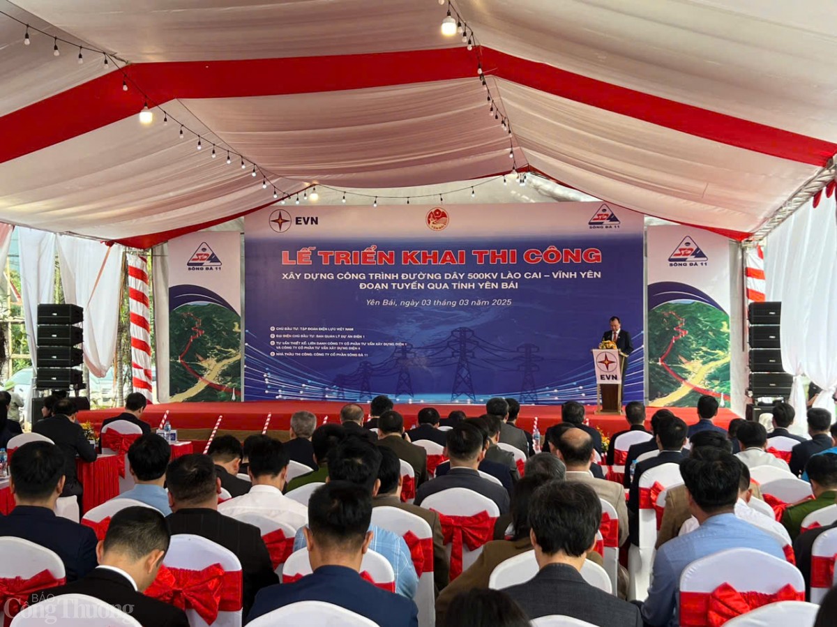 Chùm ảnh khởi công thi công dự án đường dây 500kV Lào Cai- Vĩnh Yên