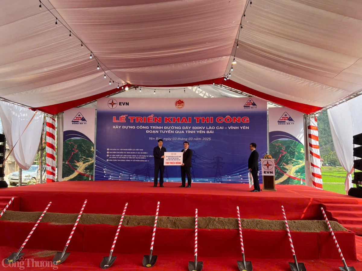 Chùm ảnh khởi công thi công dự án đường dây 500kV Lào Cai- Vĩnh Yên