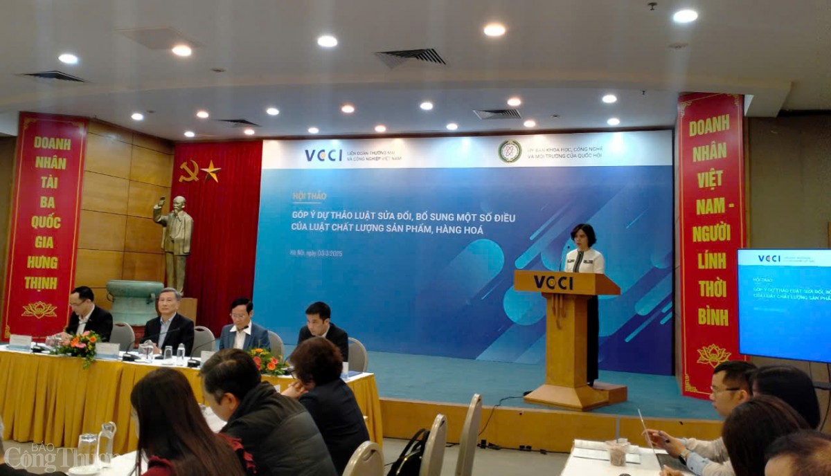 Hội thảo góp ý dự thảo Luật sửa đổi, bổ sung một số điều của Luật Chất lượng sản phẩm, hàng hoá. Ảnh: NH