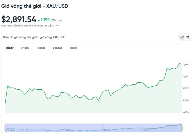 Giá vàng hôm nay 04/03/2025: Giá vàng hôm nay 04/03/2025: