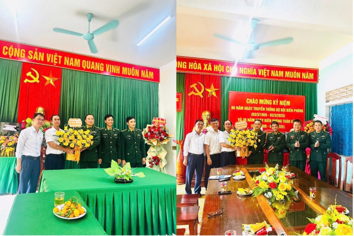 Đồng chí Nguyễn Thanh Hùng (áo trắng giữa) - Bí thư Đảng ủy, Giám đốc Công ty TĐQT tặng hoa mừng Đồn Biên phòng Hướng Lập & Hướng Phùng Đồng chí Nguyễn Thanh Hùng (áo trắng giữa) - Bí thư Đảng ủy, Giám đốc Công ty TĐQT tặng hoa mừng Đồn Biên phòng Hướng Lập & Hướng Phùng