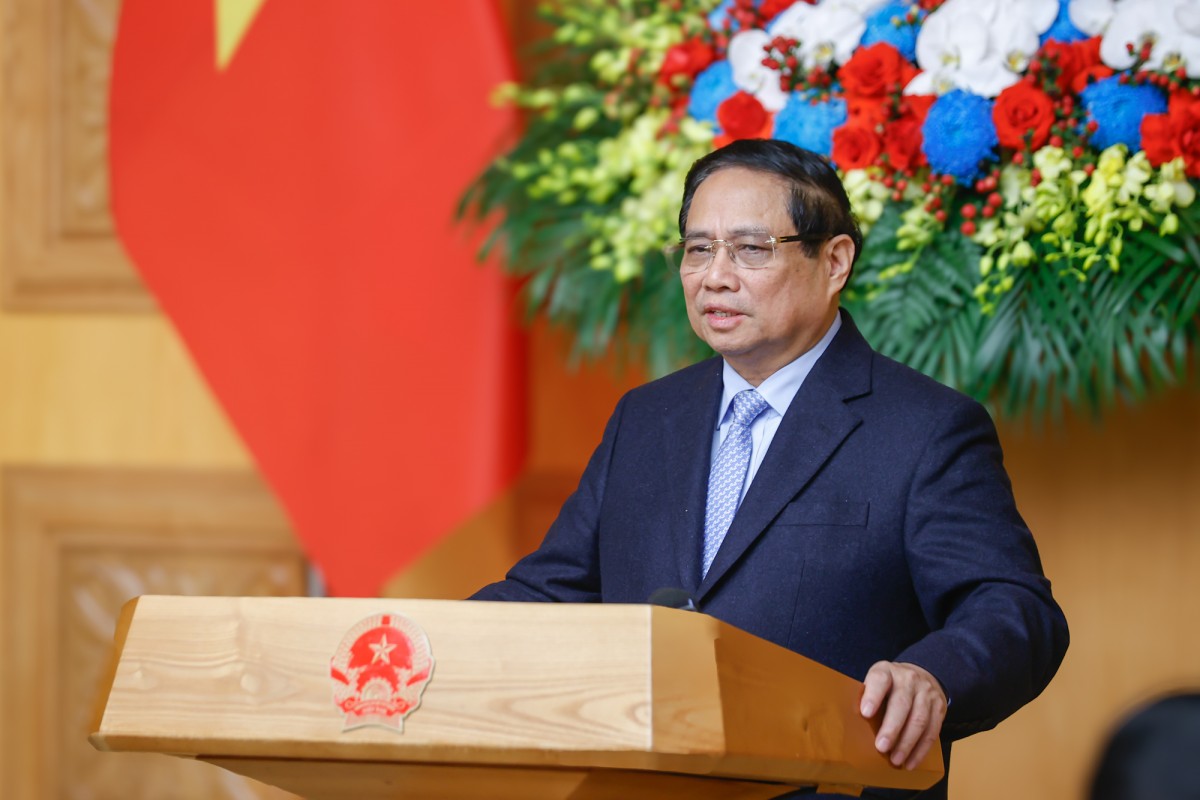 Thủ tướng Phạm Minh Chính phát biểu tại tọa đàm với các doanh nghiệp Hàn Quốc