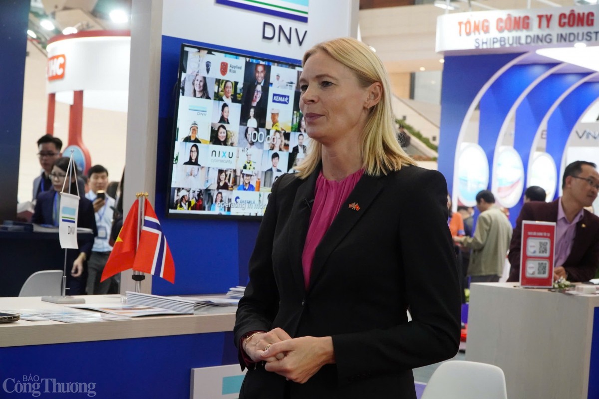 Bà Karin Greve-Isdahl - Tham tán Thương mại, Đại sứ quán Na Uy tại Việt Nam chia sẻ, tại Vietship 2025, các công ty Na Uy sẽ cùng nhau kể một câu chuyện về việc mình đã đóng góp như thế nào vào thành công của ngành hàng hải.