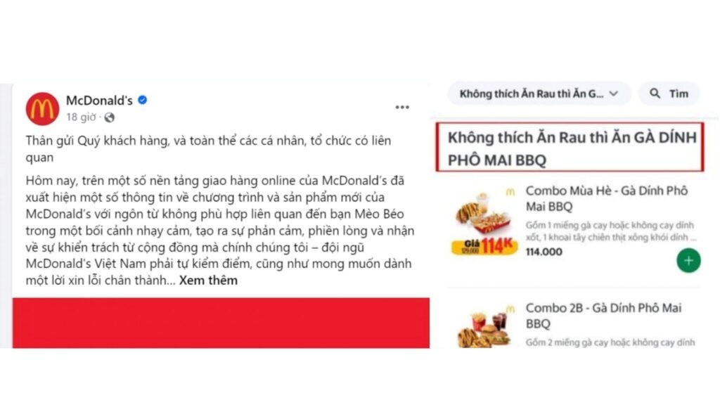 Khủng hoảng truyền thông của MC Donald’s Việt Nam năm 2024. (Ảnh: Internet). Khủng hoảng truyền thông của MC Donald’s Việt Nam năm 2024. (Ảnh: Internet).