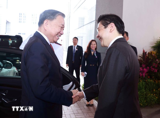 Lễ đón Tổng Bí thư Tô Lâm thăm chính thức Singapore