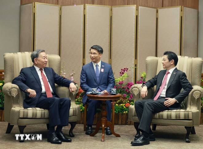 Lễ đón Tổng Bí thư Tô Lâm thăm chính thức Singapore