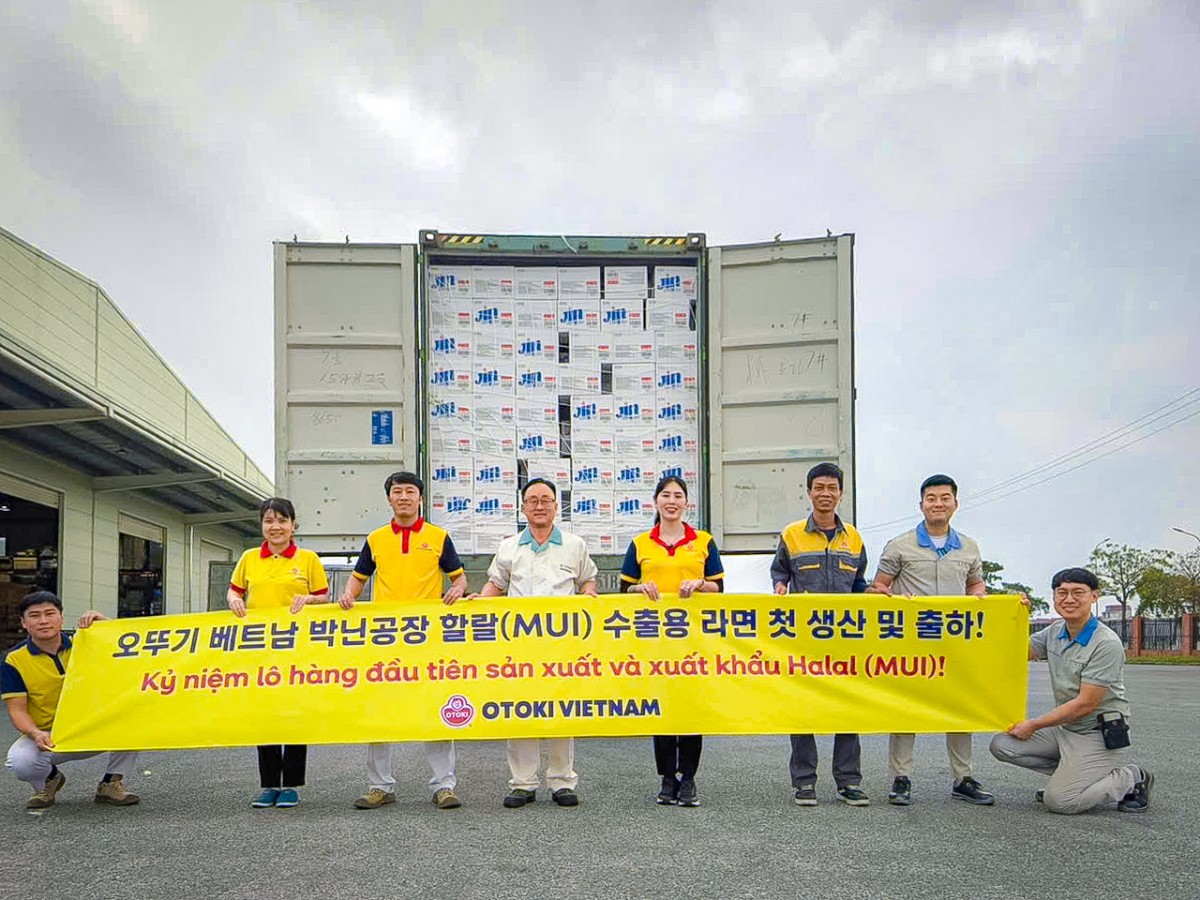 Lô hàng đầu tiên đạt chuẩn tiêu chuẩn MUI Halal được xuất khẩu. Ảnh: Ottogi Việt Nam Lô hàng đầu tiên đạt chuẩn tiêu chuẩn MUI Halal được xuất khẩu. Ảnh: Ottogi Việt Nam