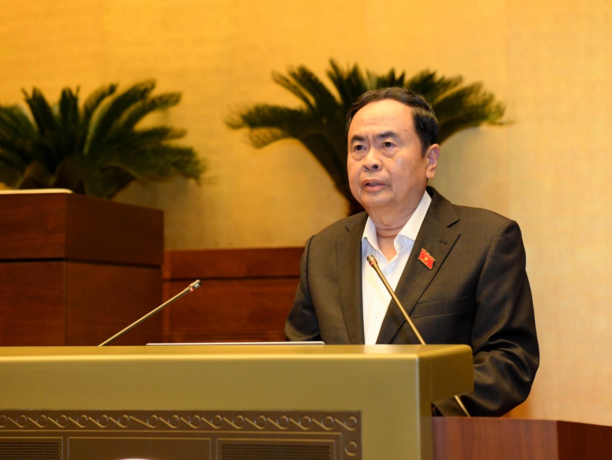 Chủ tịch Quốc hội Trần Thanh Mẫn phát biểu. Ảnh: Lâm Hiển