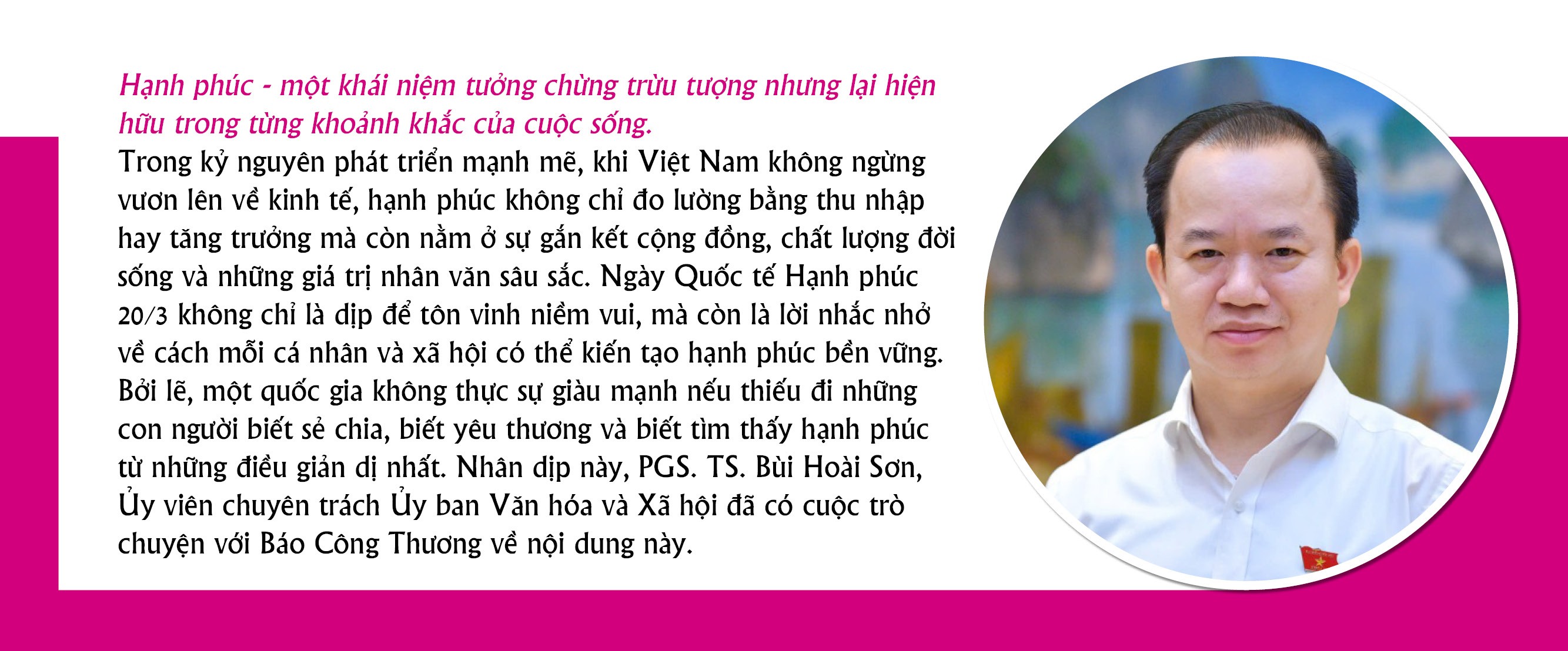 Hạnh phúc trong kỷ nguyên mới:Phát triển không chỉ là kinh tế