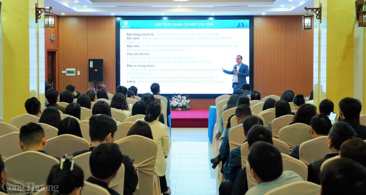 Ông Hoàng Trung Thắng – Giám đốc Công ty công nghệ Kbtech đã tập huấn kiến thức về ứng dụng AI vào công tác quản lý hoạt động sản xuất, kinh doanh