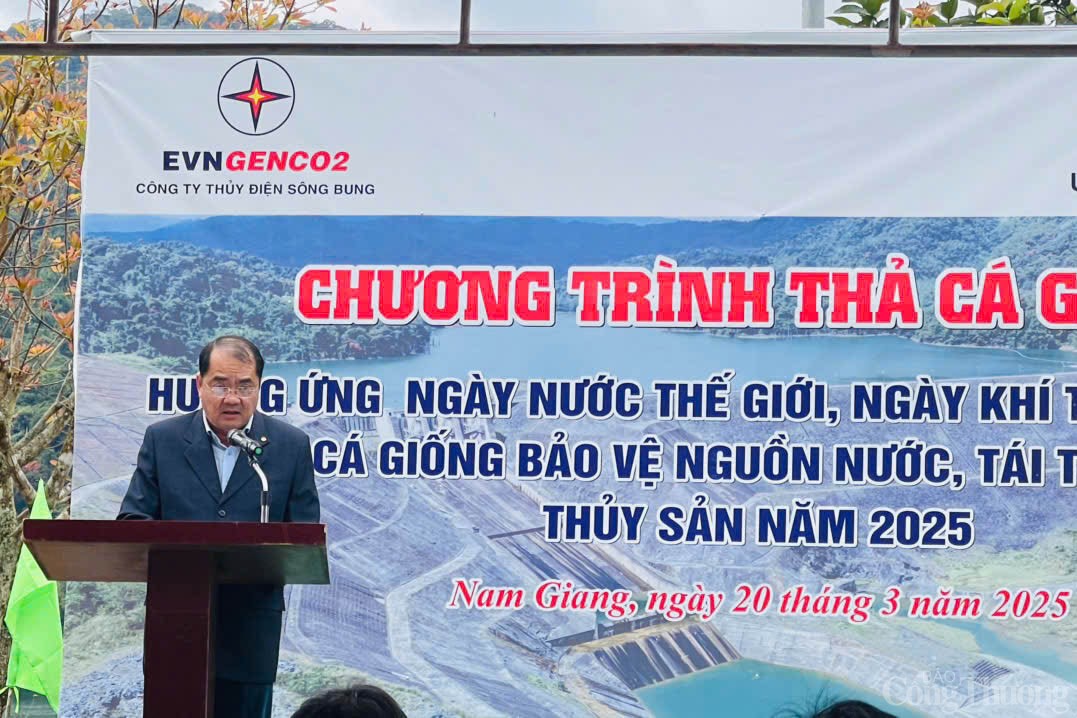 Ông Nguyễn Thành Trung - Bí thư Đảng ủy, Giám đốc Công ty Thủy điện Sông Bung phát biểu tại chương tình Ông Nguyễn Thành Trung - Bí thư Đảng ủy, Giám đốc Công ty Thủy điện Sông Bung phát biểu tại chương tình