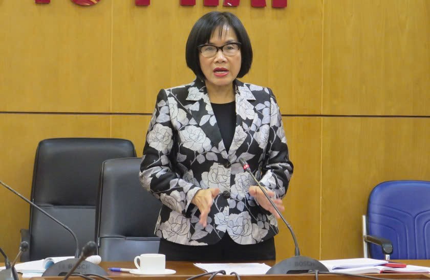 Thứ trưởng Bộ Tư pháp Đặng Hoàng Oanh phát biểu tại buổi làm việc. Ảnh: Hồng Mây Thứ trưởng Bộ Tư pháp Đặng Hoàng Oanh phát biểu tại buổi làm việc. Ảnh: Hồng Mây