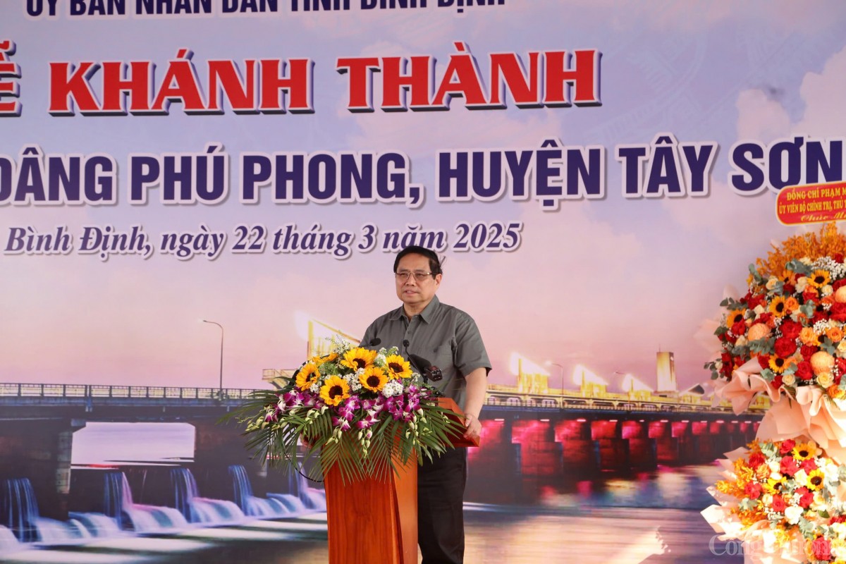 Thủ tướng Phạm Minh Chính dự khánh thành đập dâng Phú Phong Thủ tướng Phạm Minh Chính dự khánh thành đập dâng Phú Phong