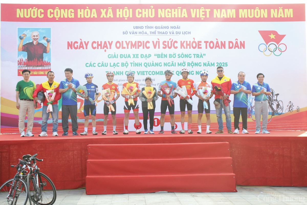 Trong khuôn khổ Ngày chạy Olympic còn tổ chức giải đua xe đạp “bên bờ sông Trà” năm 2025